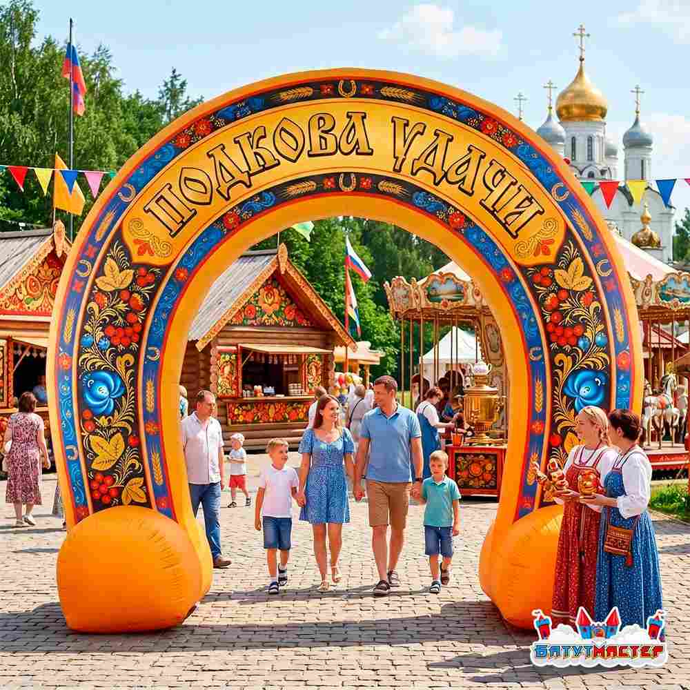 Надувная арка «Подкова удачи», 4×2×4 м
