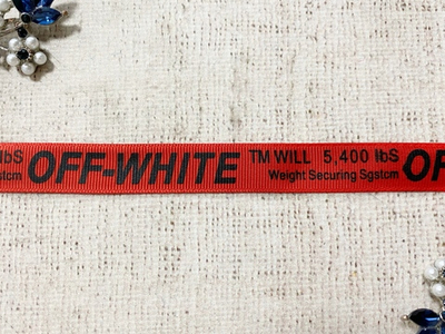 Лента репсовая с принтом, ш. 1,5 см, красный