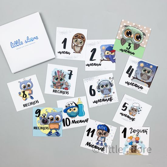 Набор открыток "Совушки" для мальчика