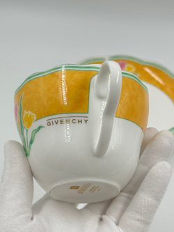 Чайная пара с жёлтой каймой Givenchy by Yamaka