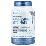 Nutri, Глицинат магния, высокая усвояемость, 120 веганских капсул (900 мг на капсулу)