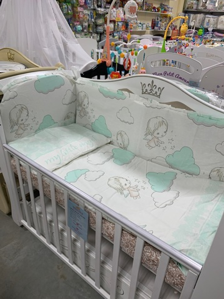 Комплект в кроватку 6-ти предметный "Маленький ангел" (мята)