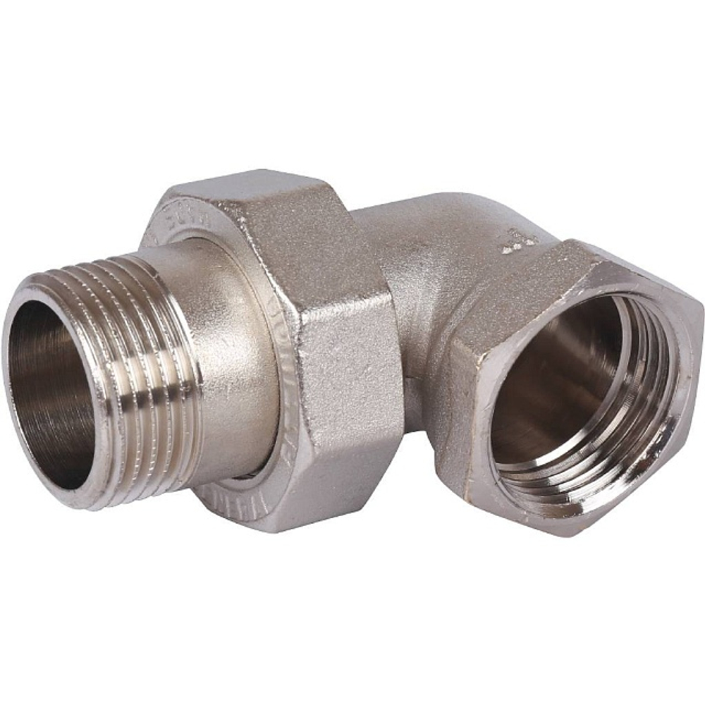 Разъемное соединение (американка) угловое STOUT - 1" (ВР/НР, никелированное, уплотнение o-ring)