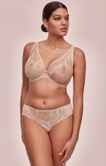 Бюстгальтер-бралетт Loretto из двухцветного кружева (Размер: 65F) (Цвет: персиковый)