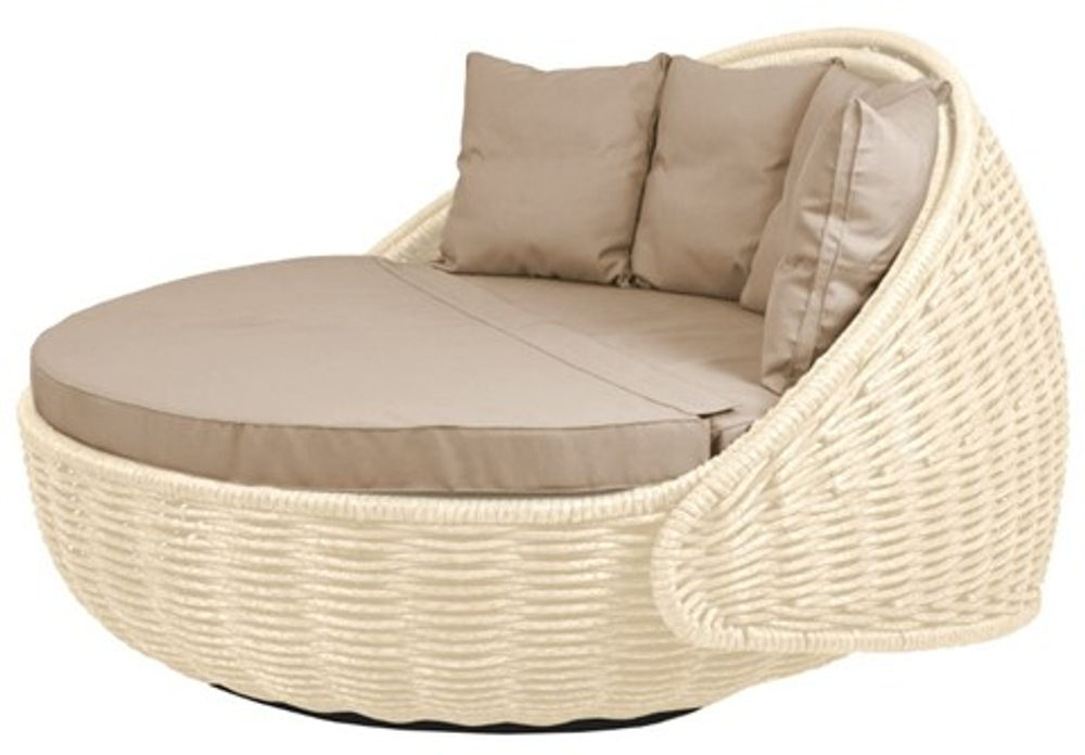 Шезлонг Диван-кровать Nestbed (белый, подушка светло-серая)