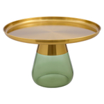 Столик кофейный dahl, D70,5х43 см, латунь/зеленый