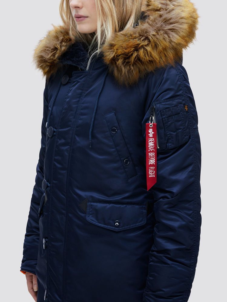 Парка Alpha Industries N-3B W Parka Replica Blue (синяя)