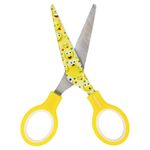 Ножницы BRAUBERG "Kid Series", 130 мм жёлто-белые с цветной печатью "Смайлики", закругленные, 232274