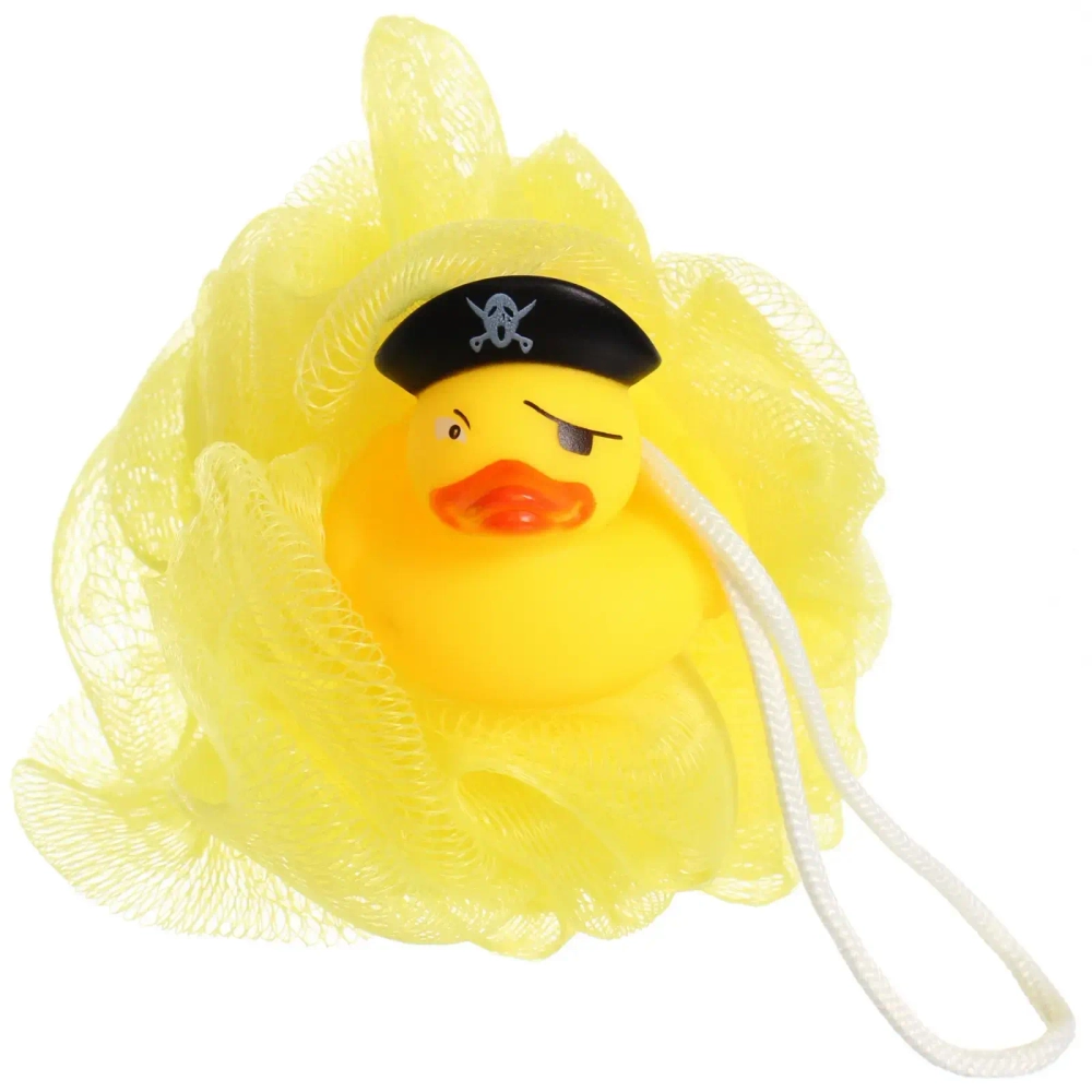 Мочалка-шар для тела полипропиленовая детская «Baby Boom - Мистер Пупсик Пират», цвет желтый, 20гр, d-11см