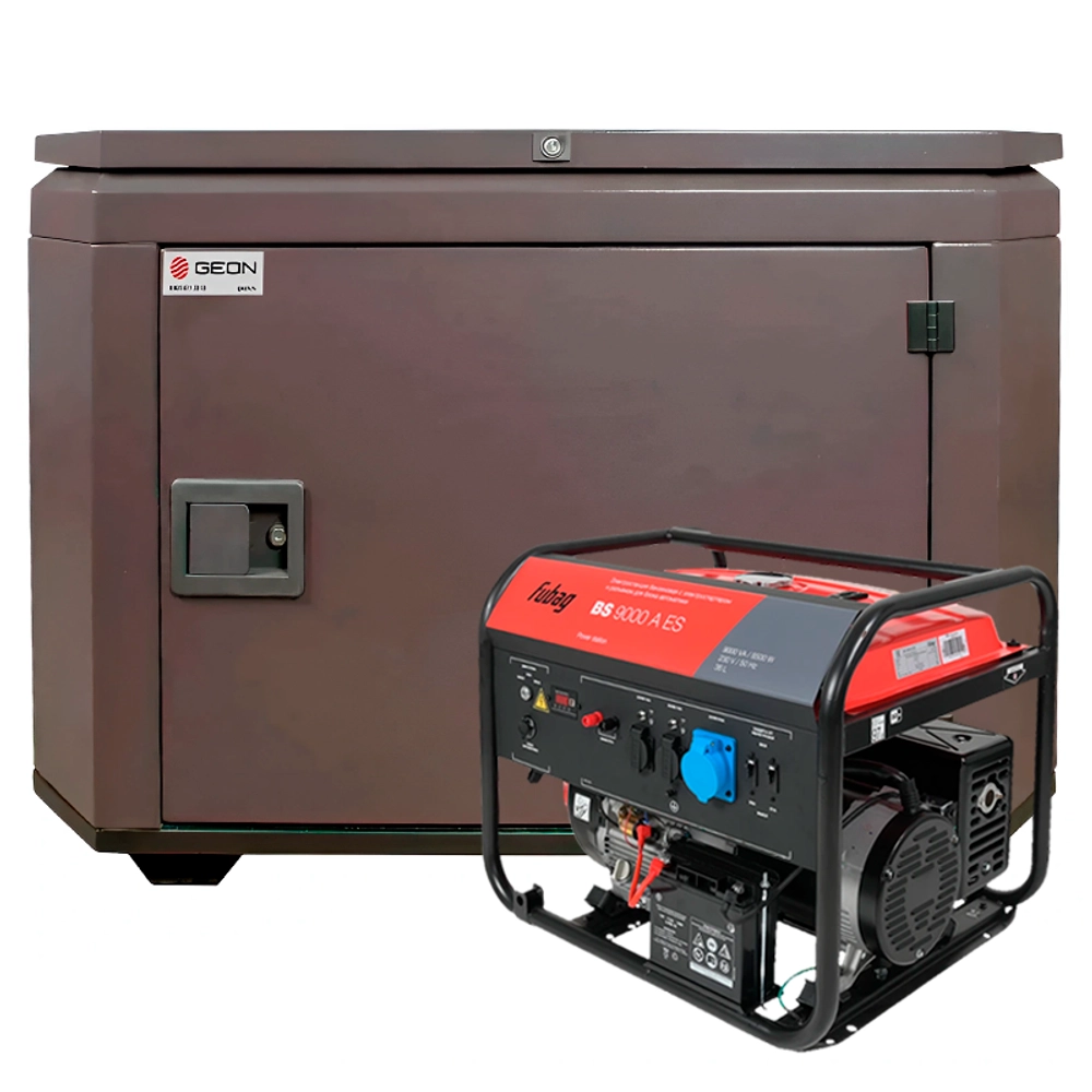 Бензиновый генератор FUBAG BS 9000 A ES с кожухом Geon 1200 RAL 8019