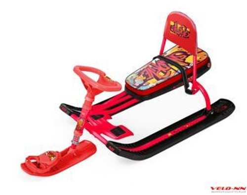 Снегокат Ника Тимка спорт 4-1 граффити КРАСНЫЙ к/красный со спинкой  ТС4-1/GR