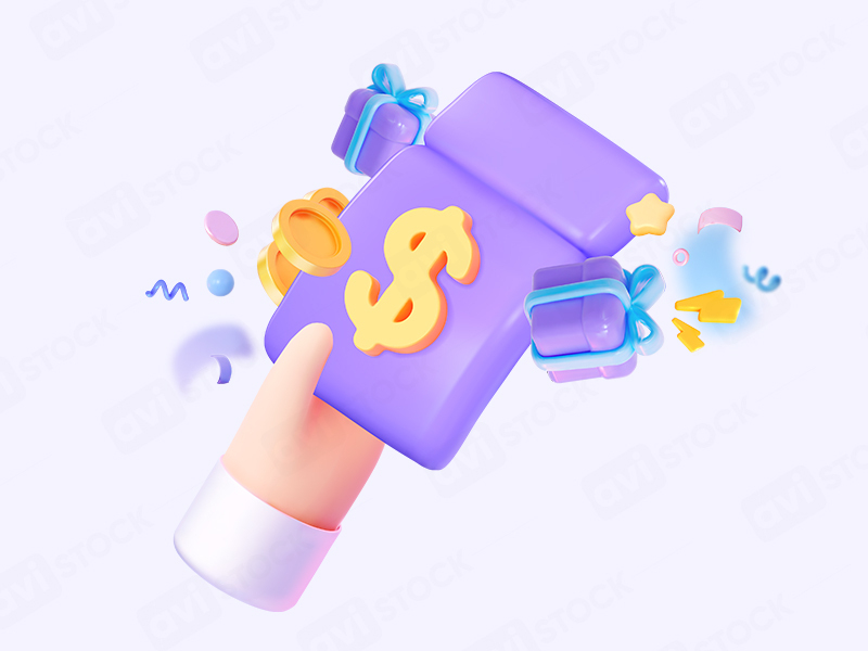 3D Купон с символом доллара