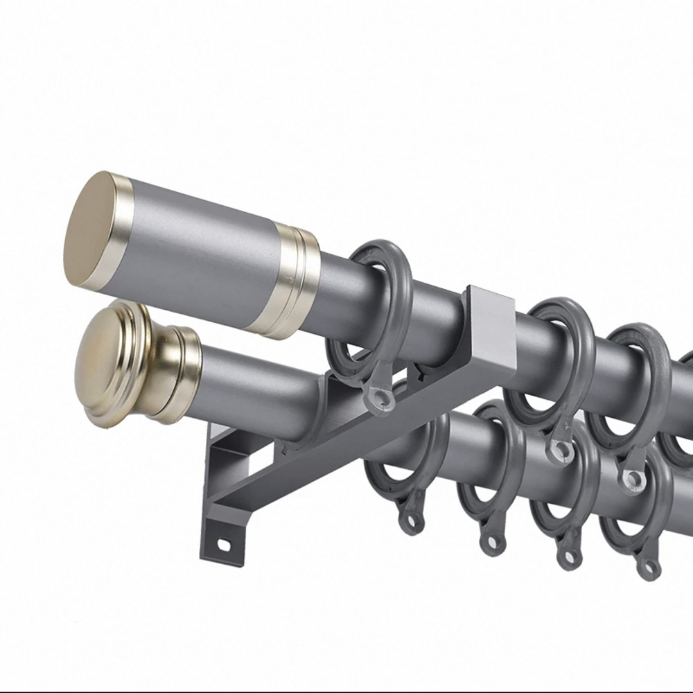 Карниз для штор настенный, алюминиевый, боковое крепление