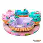 Аттракцион чашки «Капкейки» 4 чашки, 8 мест, 2×2×1,5 м