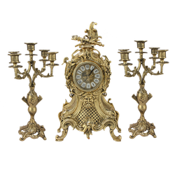 Bello De Bronze Каминные часы с канделябрами "Карранка Тападо"