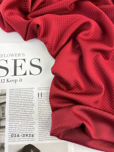 ВИНО - Трикотаж в мелкий квадратик (ОЗ52) УЦЕНКА!