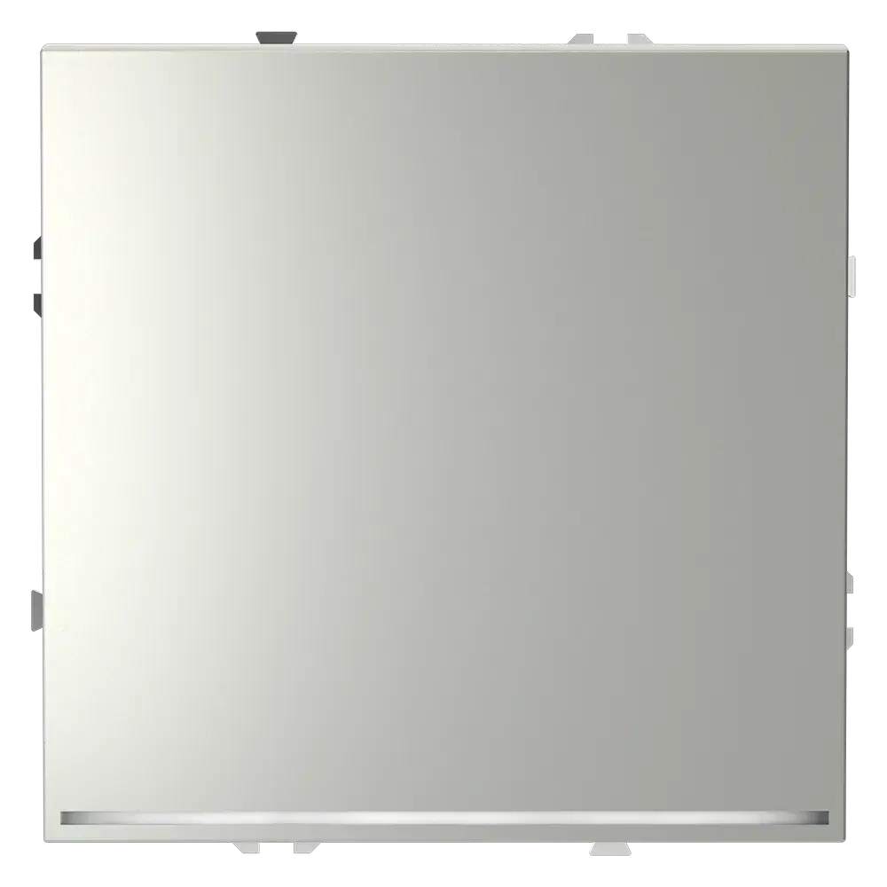 Проходной переключатель встраиваемый VOLTUM S70 одноклавишный с подсветкой 10А, (сталь)