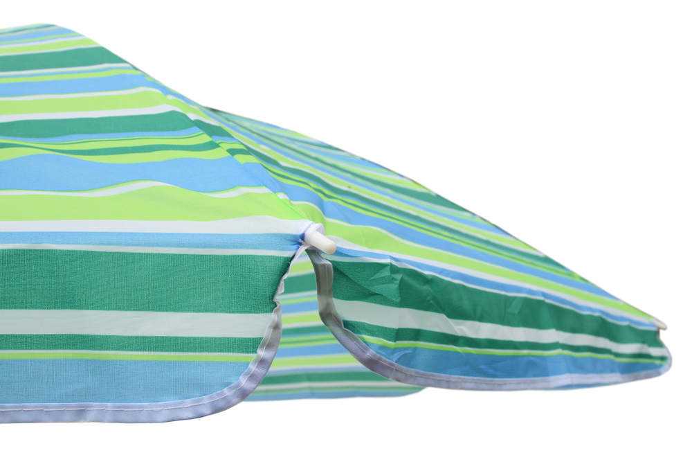 Зонт  2,0м бирюзовая полоска (уп.12шт.) 2 части арт.WRU051/1 "Garden story"