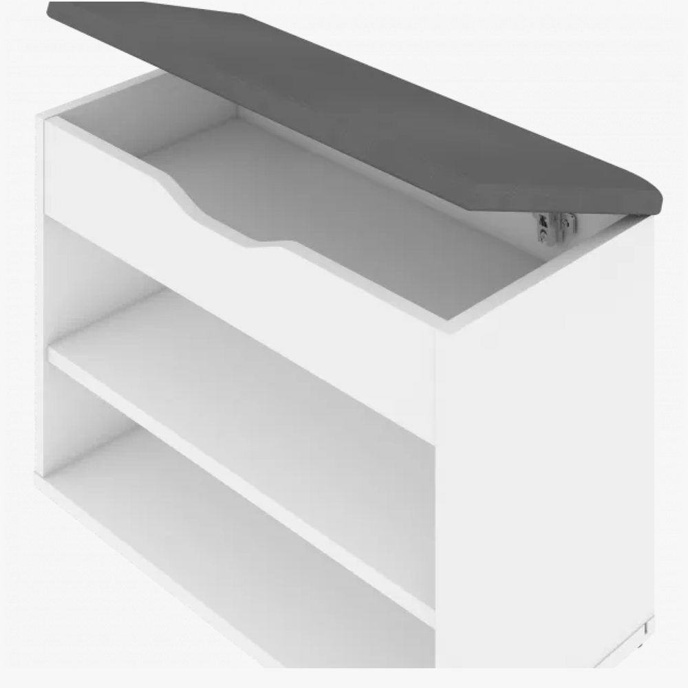 Тумба для обуви малая, цвет белый / антрацит 03