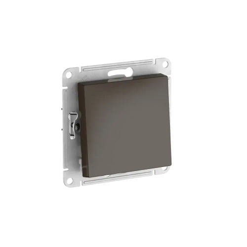 Atlas Design 1-клавишный выключатель, сх.1, 10АХ, мех., быстрозажим. клем., мокко