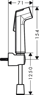 Гигиенический душ Hansgrohe Bidette 1jet S со шлангом и держателем, хром