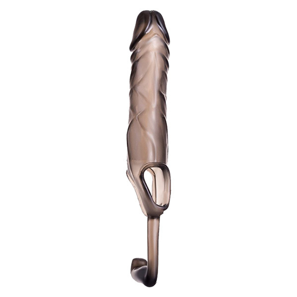 Дымчатая закрытая насадка с подхватом и анальным стимулятором ToyFa XLover 748027