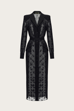 ПЛАТЬЕ -ХАЛАТ ИЗ КРУЖЕВНОГО ШИФОНА С ЛЮРЕКСОМ