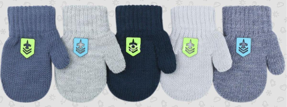 Варежки дет. ТМ-297м р.12(12) в ассорт. (Теплыши), 1 шт.