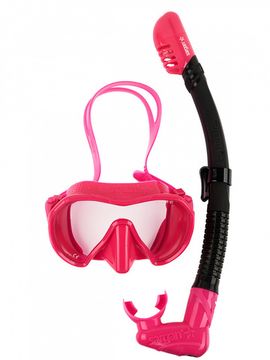 Набор маска+трубка в сумке Sargan Сталкер-Н розовый/черный