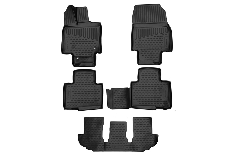 Коврики 3D в салон для TOYOTA Highlander 2019- внедорожник, 5шт. (полиуретан)  AFM3DA0N174210K