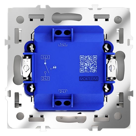 Выключатель встраиваемый VOLTUM S70 одноклавишный с подсветкой 10А, (белый матовый)