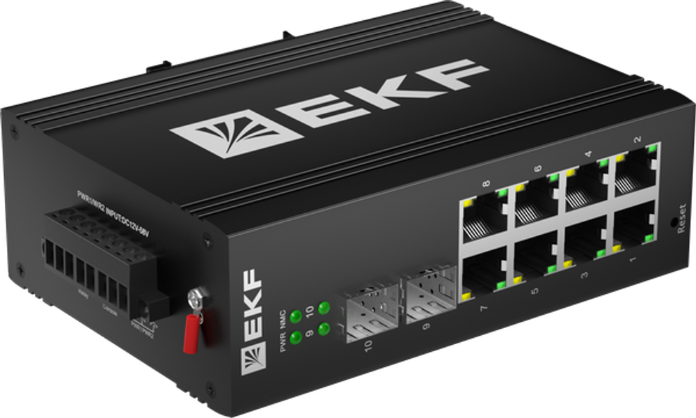 Коммутатор промышленный управляемый EKF TSX-ML2-2GH/SFP-8GT