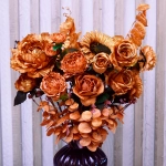 Искусственные цветы «FLOWERS GLAMOUR» 60см Пионы 2 цветка золотые