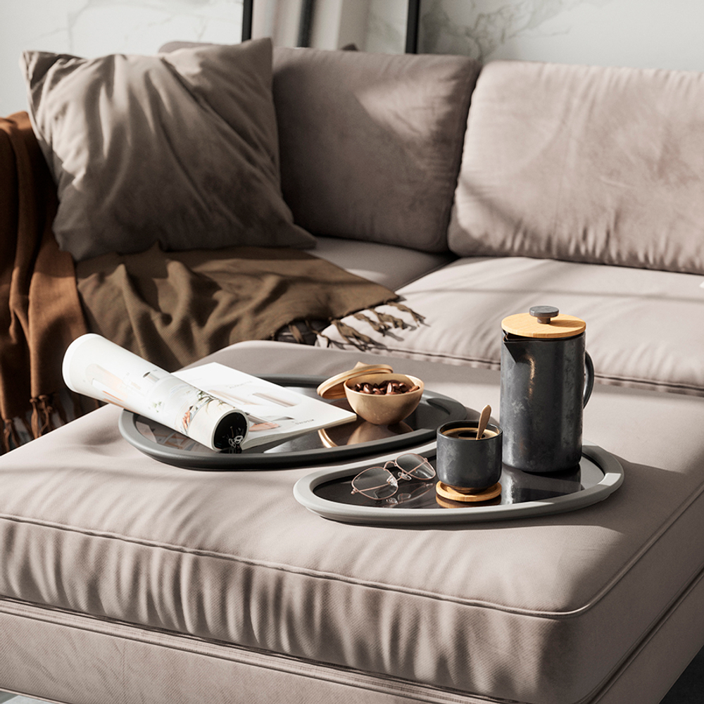 Набор подносов 2шт Umbra Hub черный/серый