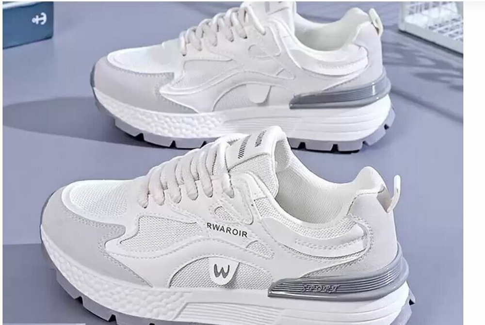 Женские кроссовки RWAROIR белые с массивной подошвой, дышащие, повседневные, стильные