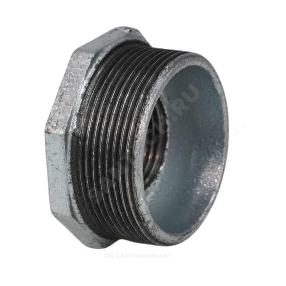 Футорка чугун оц Ду 50х40 (2"х1 1/2") НР/ВР Fittex PLUS