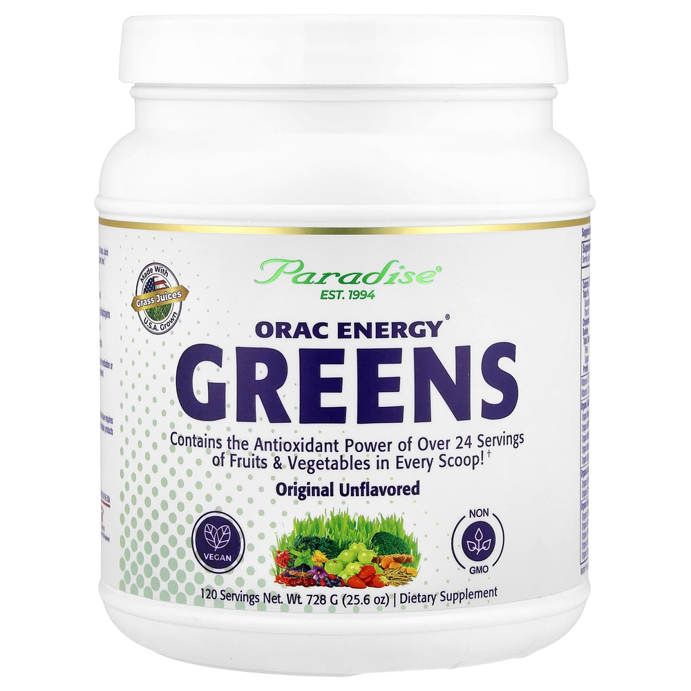 Paradise Herbs, ORAC Energy® Greens, зелень, оригинальная добавка с нейтральным вкусом, 728 г (25,6 унции)
