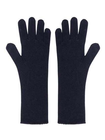 Женские перчатки черного цвета из шерсти и кашемира - фото 2
