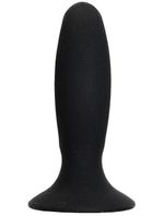Чёрный анальный массажёр из силикона - 12 см. (Цвет: черный)
