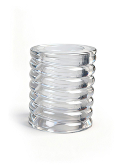 Прозрачная сквозная насадка на пенис с ребрышками