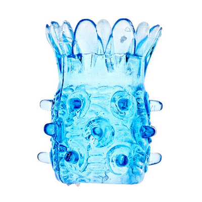 Насадка на фаллос голубая в форме ананаса (Цвет: голубой)