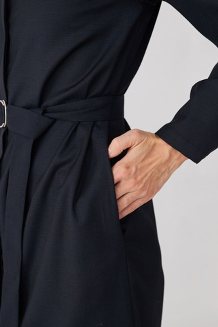 Платье-рубашка из тонкой темно-синей шерсти