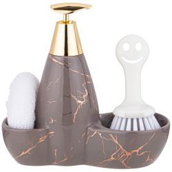 ДОЗАТОР ДЛЯ МОЮЩЕГО СРЕДСТВА "FANTASY" 500 МЛ + ГУБКА И ЩЕТКА 20*9*18 СМ (КОР=12ШТ.)