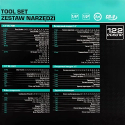 Набор инструментов 122 пр. 1/4'',1/2''(6гр.)(4-32мм) MAMEDFORCE MF-38901