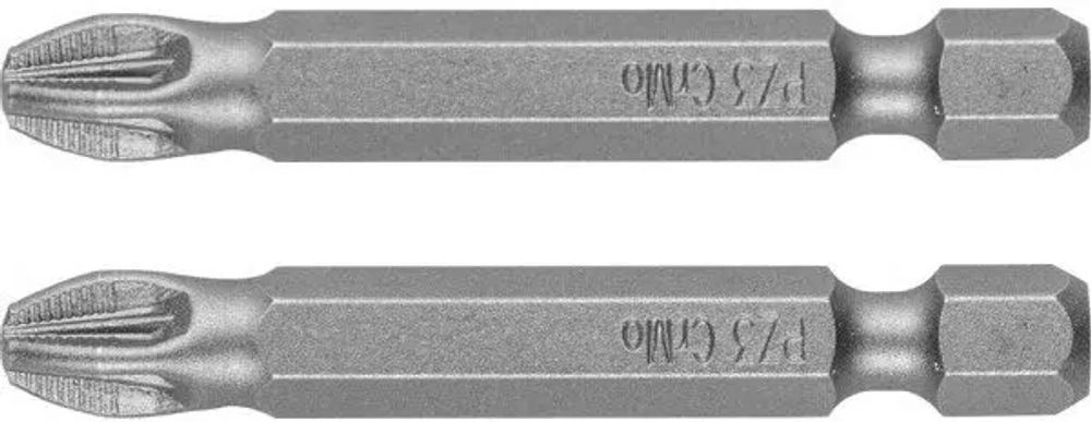 Биты "МАСТЕР" 2 шт. (50 мм; PZ3) Зубр 26003-3-50-2