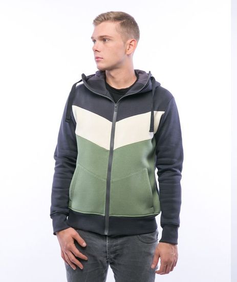 Толстовка BIO CONNECTION БО-М6-96 черный/сер.меланж/хаки