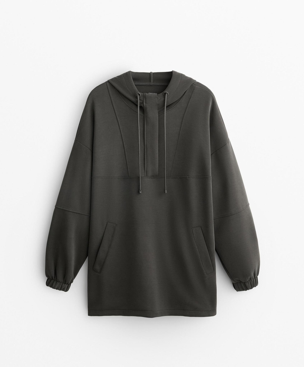 Oysho Толстовка оверсайз с модалом, темно-серый свинец