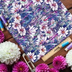 Ткань оксфорд 210 «белые ромашки» клод моне