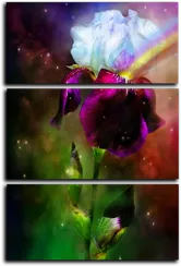 Модульная картина "Яркие цветы"