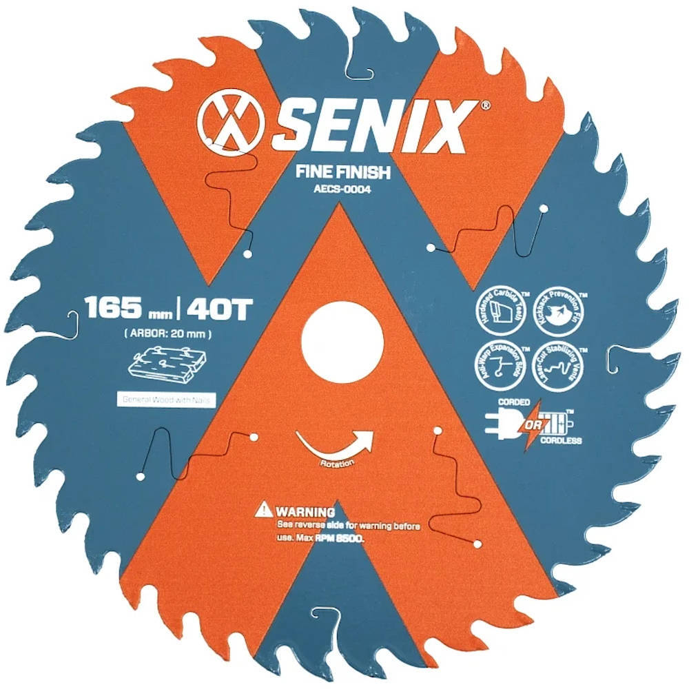 Диск пильный SENIX 165х20мм 40Т по дереву   AECS-0004